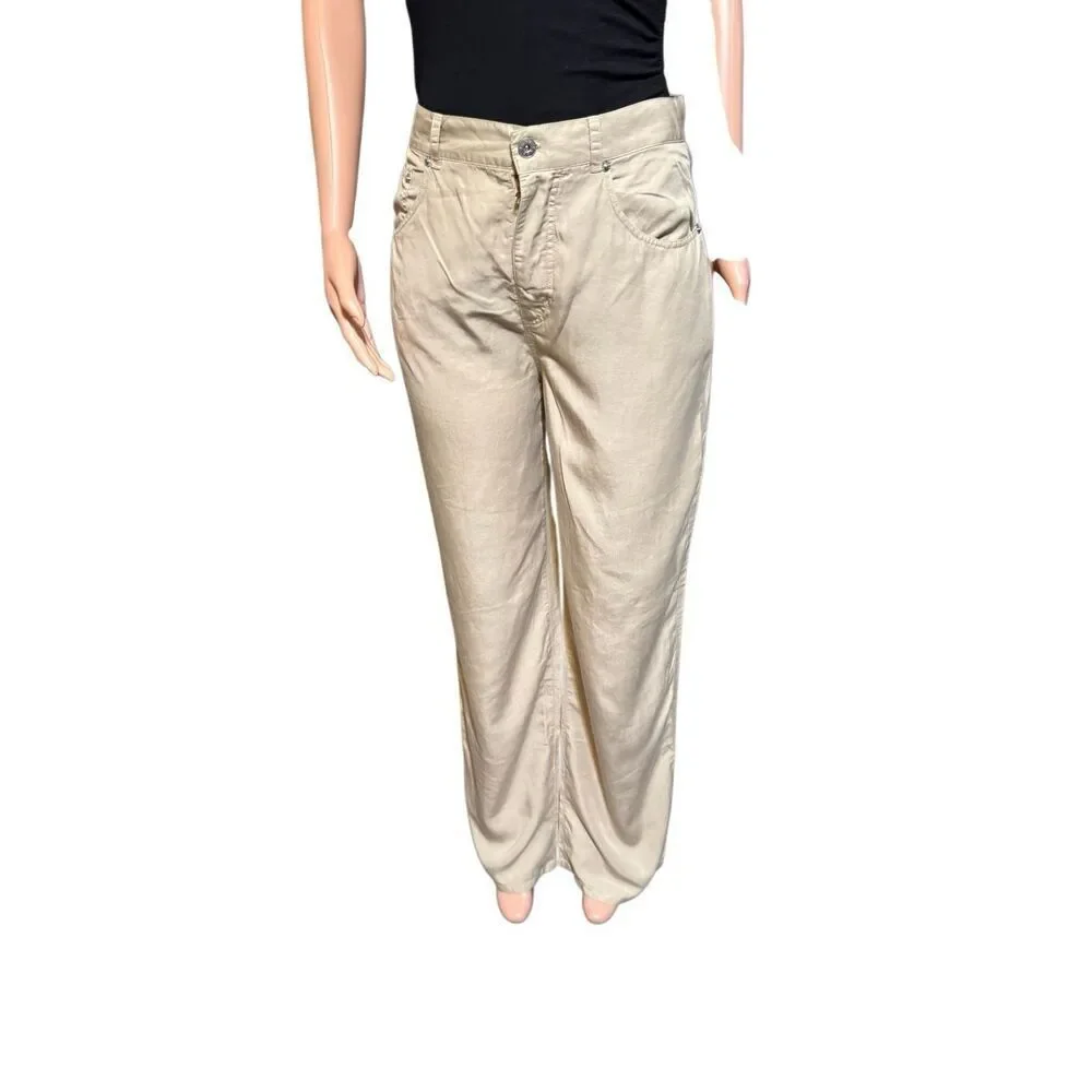 Pulp women high rise Tan straight leg pants size M/8